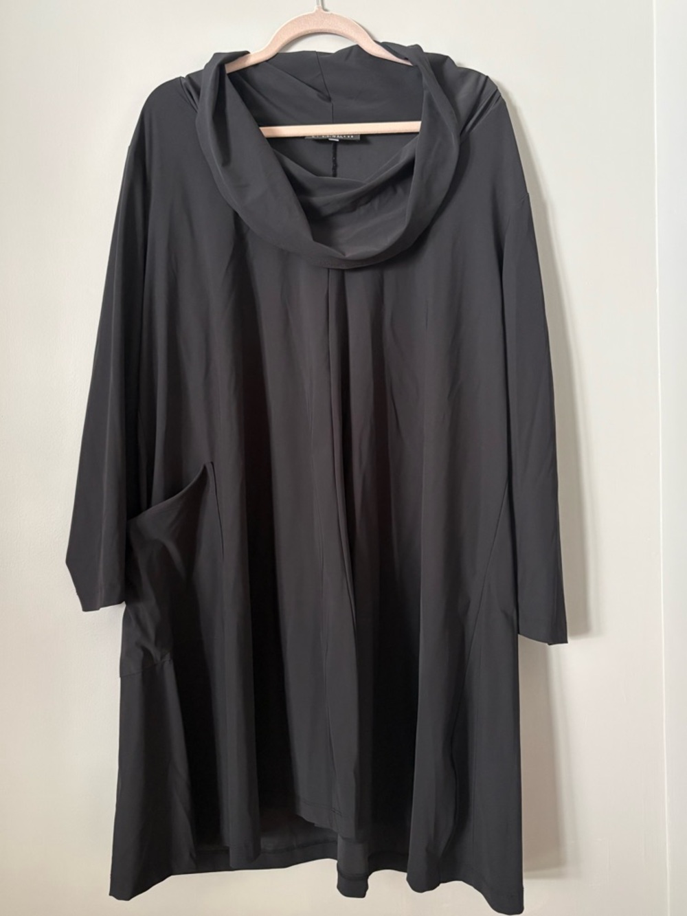 Black cowl neck Longline Tunic Dress